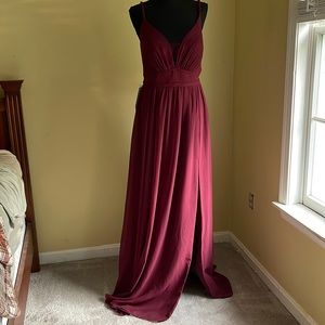 Azazie gown in Cabernet